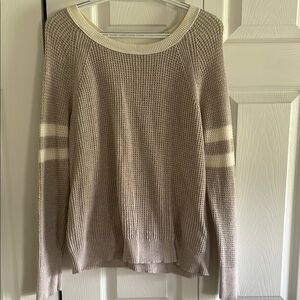 American Eagle Women's Beige Sweater with Stripes